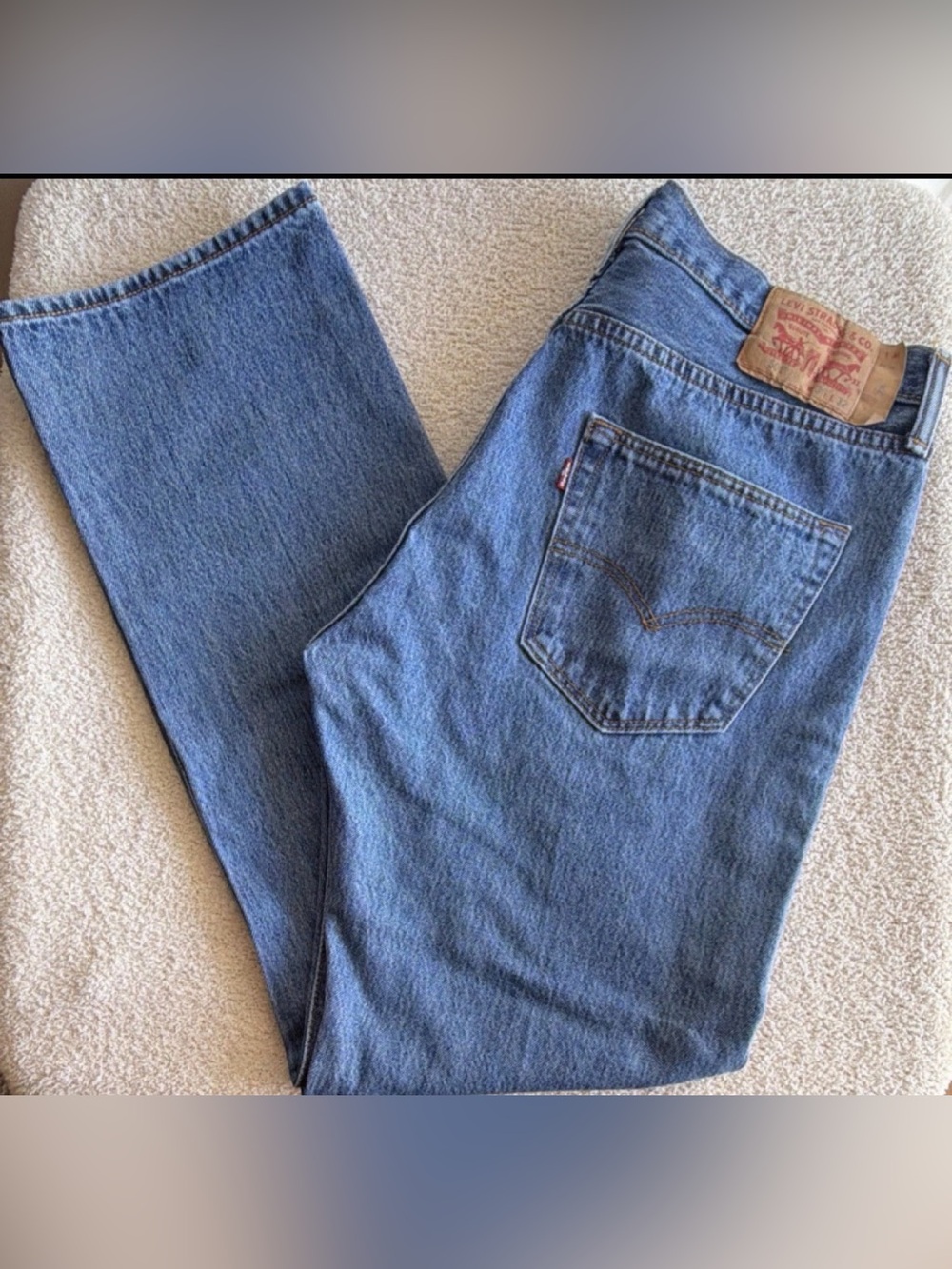 Levi's Men's Straight Fit Blue Denim Jeans - Picture 1 of 8